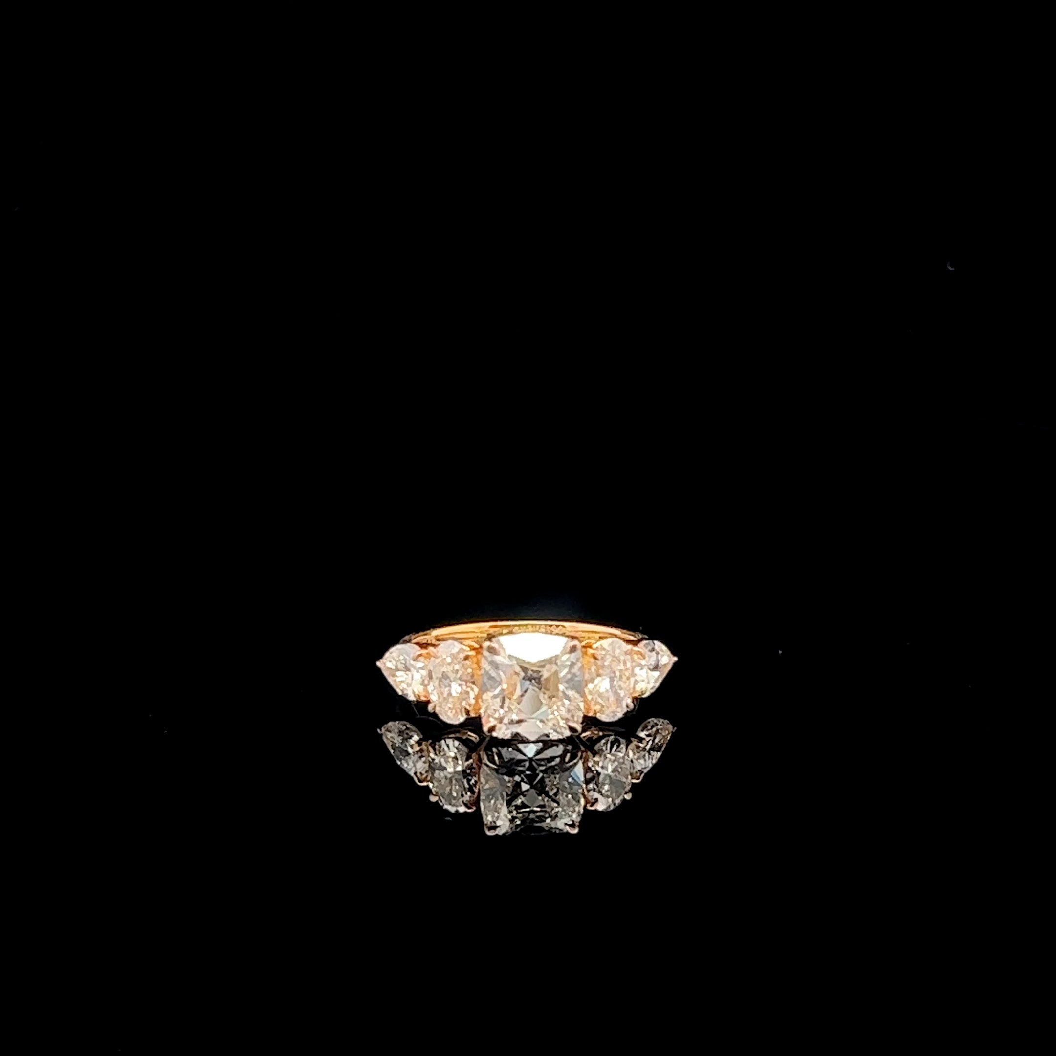 2.0ct Cushion Cut Accent Stone Ring